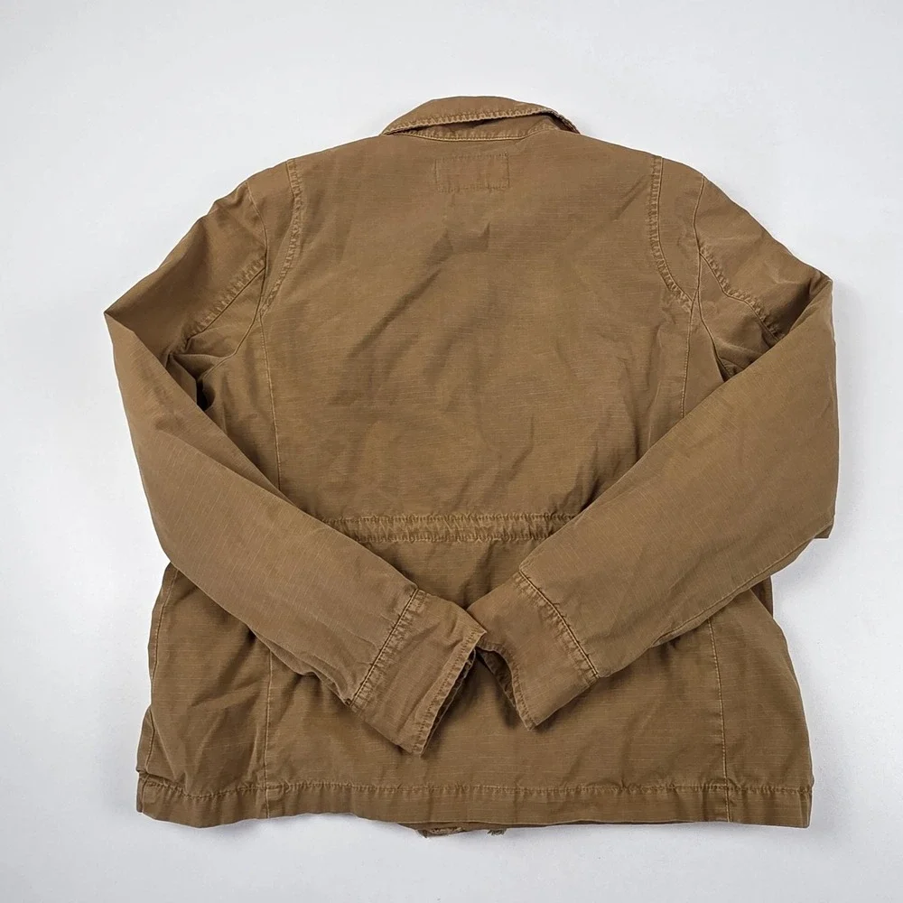 J.Crew Classic Twill Chino Jacket Mens Medium Brown Cotton Military Field Canvas